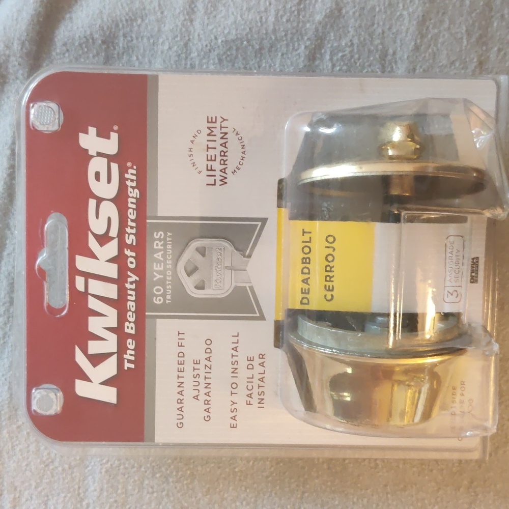 Kwikset Deadbolt in gold finish